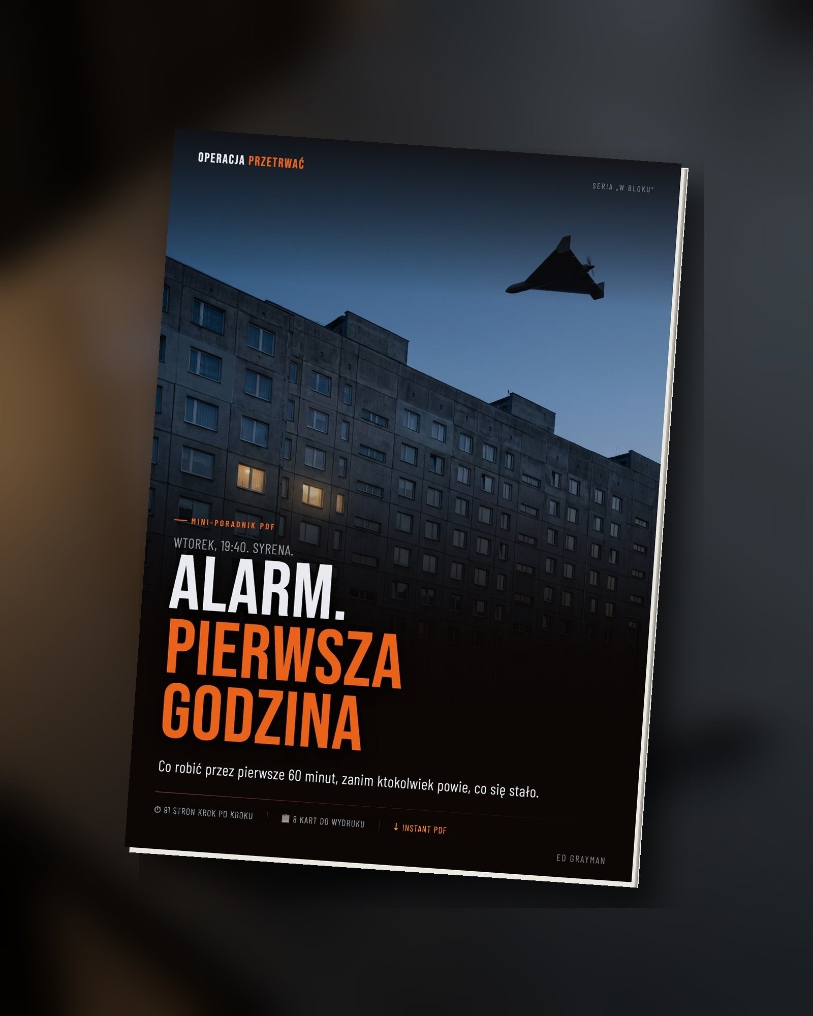 Alarm. Pierwsza godzina: wydrukowana broszura, okładka
