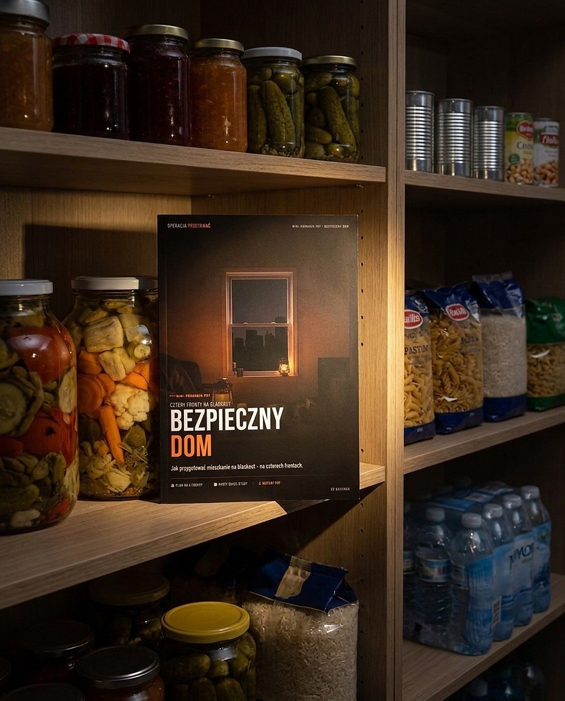 Bezpieczny Dom - poradnik na tle domowej spiżarni