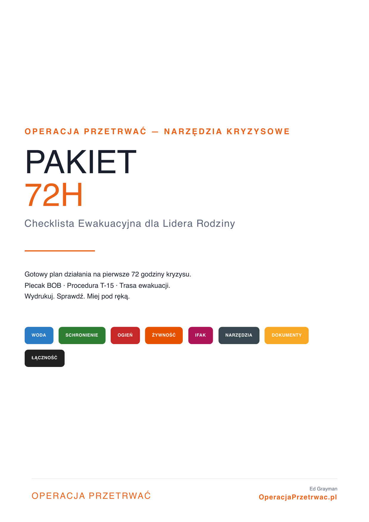 Okładka: Pakiet 72h
