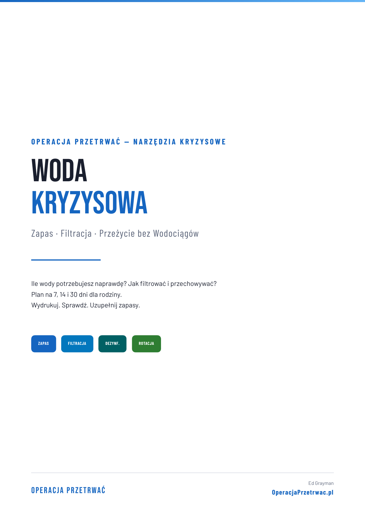 Okładka: Woda Kryzysowa