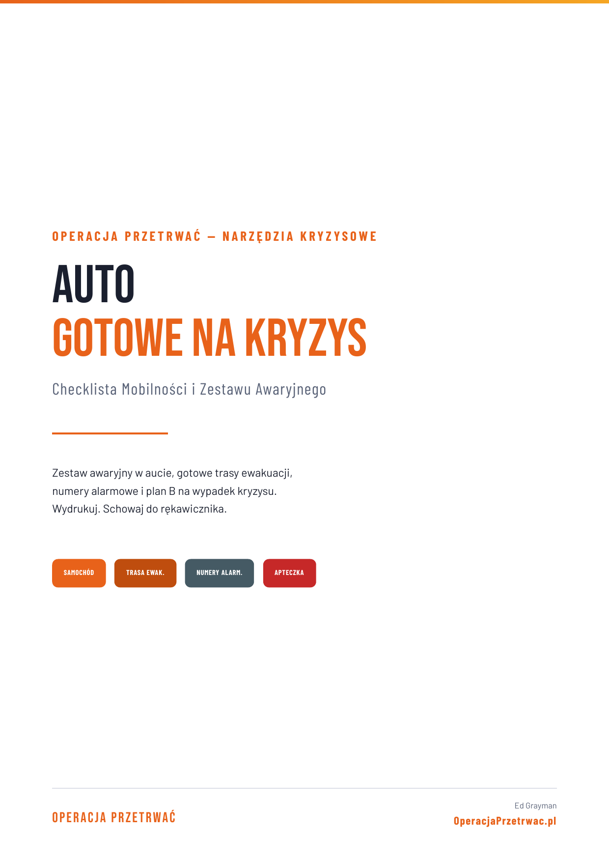 Okładka: Auto Gotowe na Kryzys