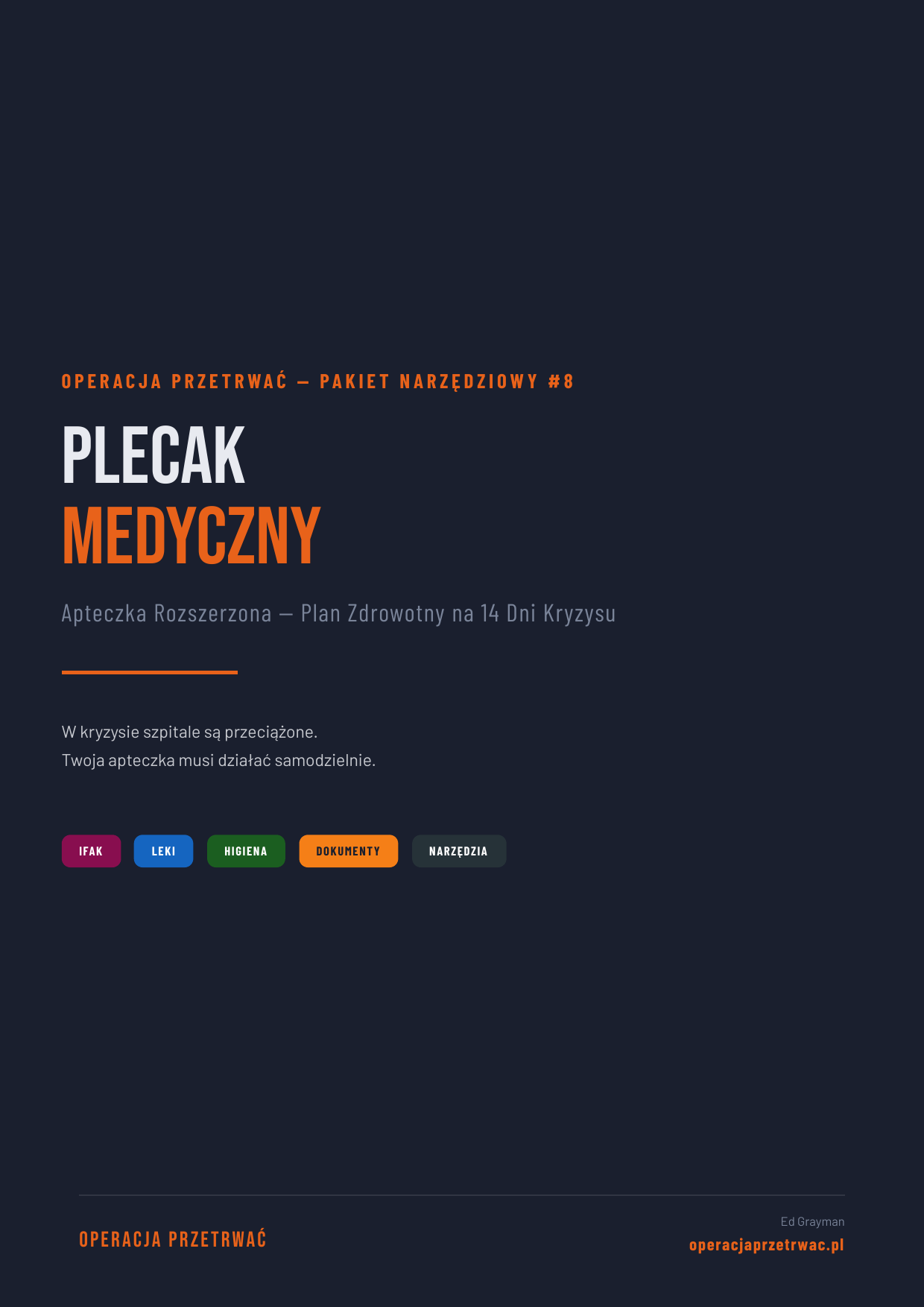 Okładka: Plecak Medyczny