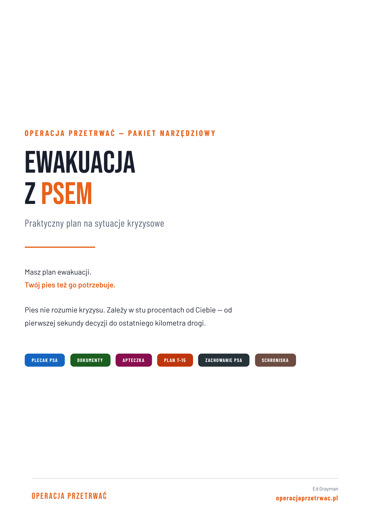 Okładka: Ewakuacja z Psem