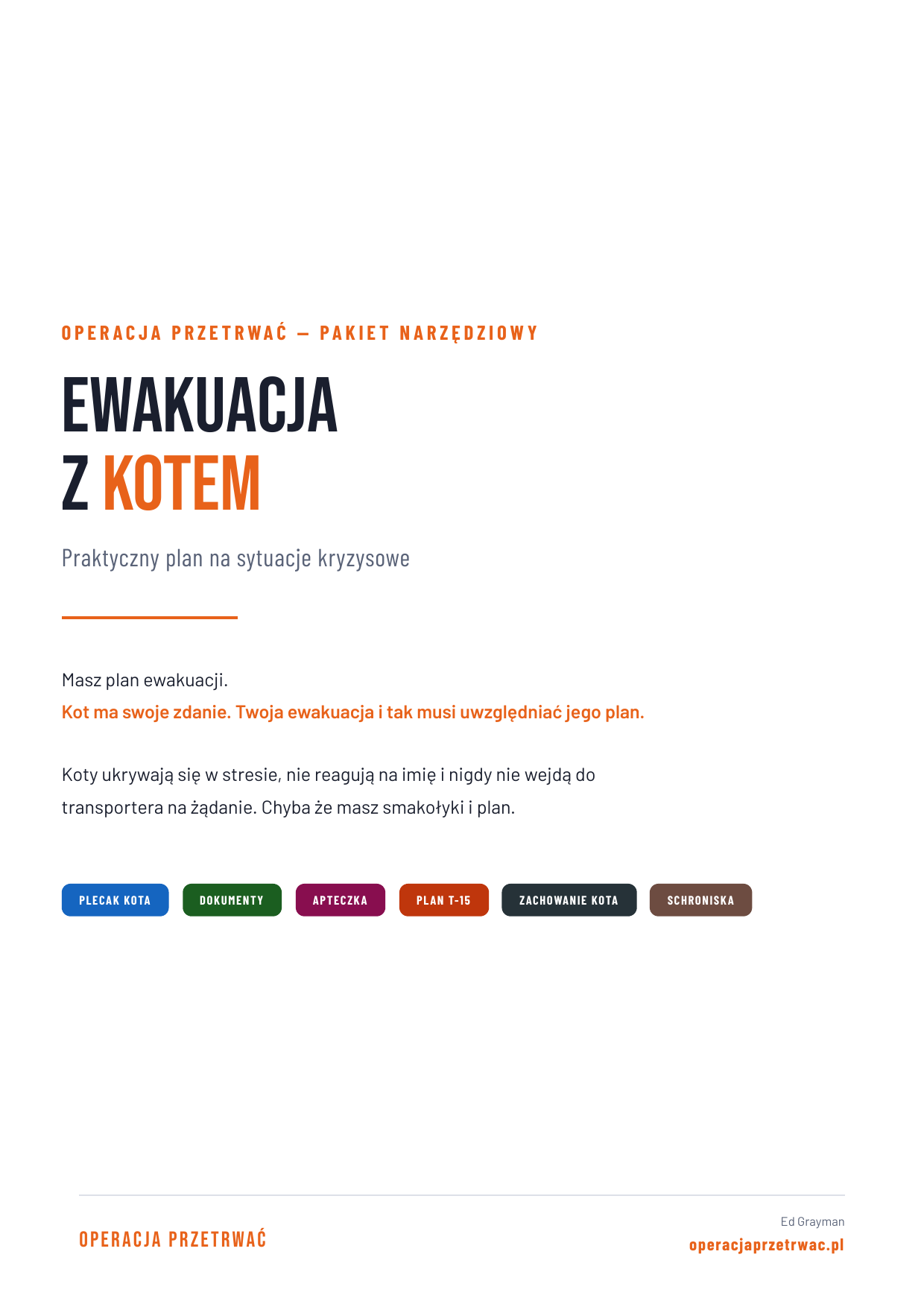 Okładka: Ewakuacja z Kotem