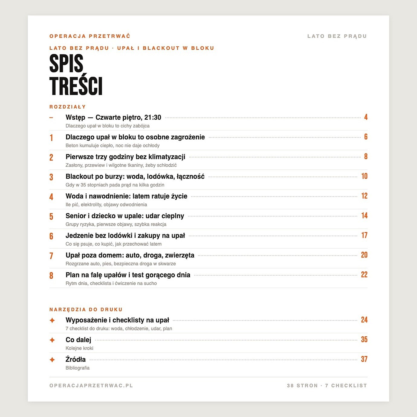 Lato bez Prądu — spis treści