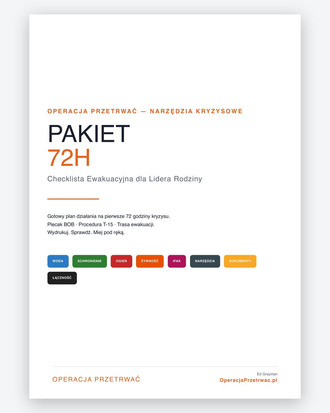 Pakiet 72h — strona 1