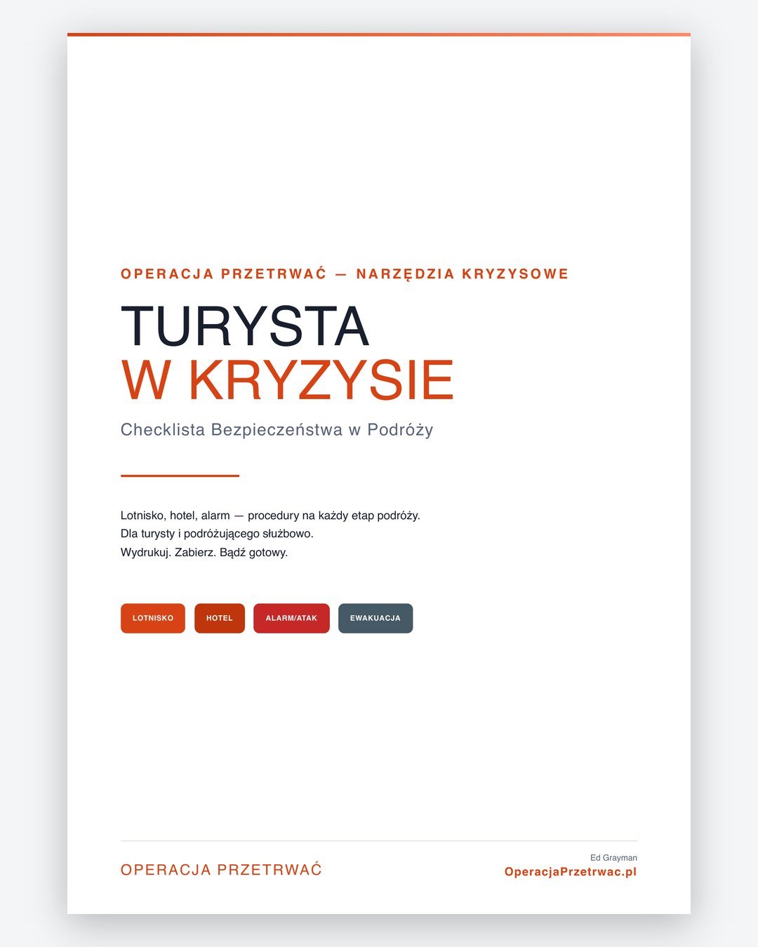 Turysta w Kryzysie - Checklista Bezpieczeństwa PDF — strona 1 z 6