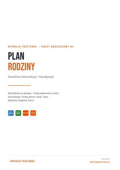 Arkusz Plan Rodziny, pierwsza strona