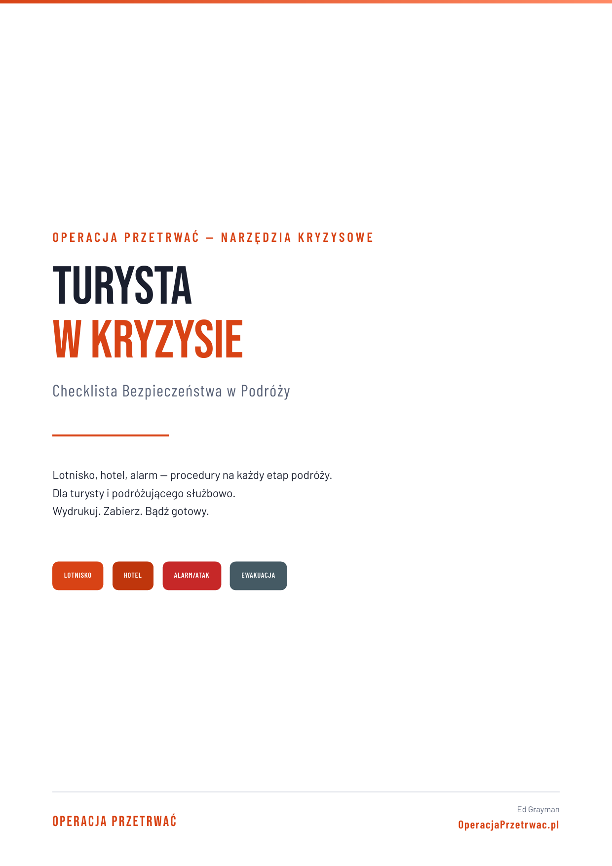 Turysta w Kryzysie - Checklista Bezpieczeństwa PDF — strona 1 z 6